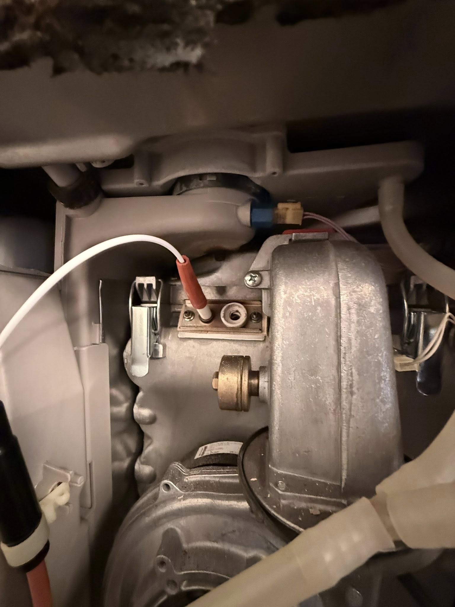 Boiler internals during servicing